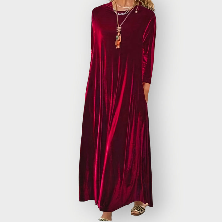 Vexalia | Luxe Velvet Flow Maxi Dress