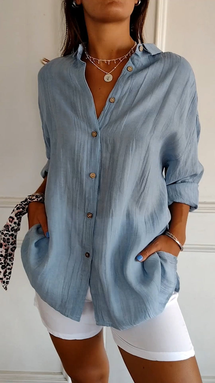 Jerusha™  Pleated Classic Blouse